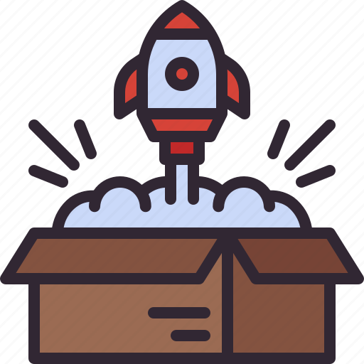 Rocket, launch, startup, box, marketing icon - Download on Iconfinder
