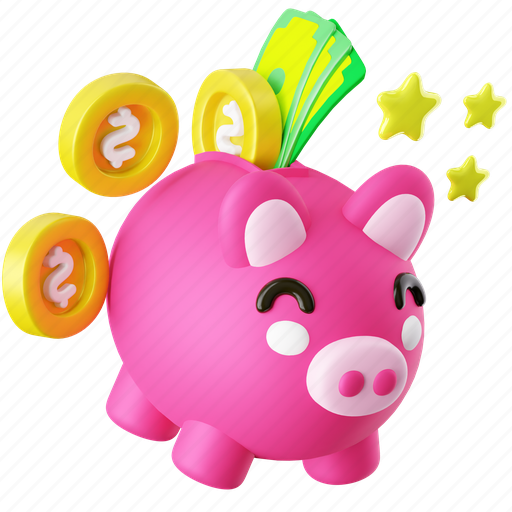 Piggy bank, savings, bank, investment, piggy, saving, coin 3D illustration - Download on Iconfinder