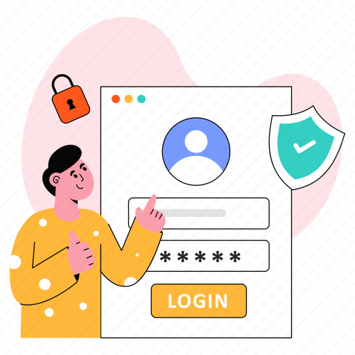 User login, password, locked, unlock, access, protection, secure illustration - Download on Iconfinder
