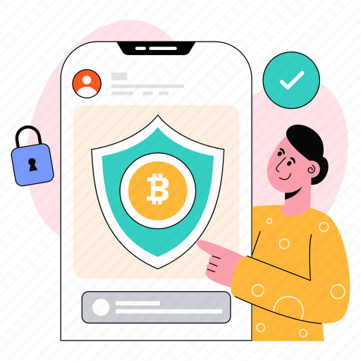 Cryptocurrency, security, protection illustration - Download on Iconfinder