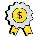 dollar, medal, award, badge, emblem, reward, insignia, dollar symbol