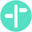 direction, index, road sign, sign, two, way 