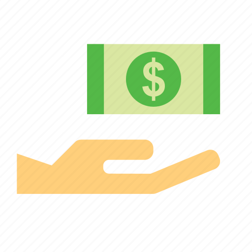 Bill, currency, dollar, hand, money, pay, holding icon - Download on Iconfinder