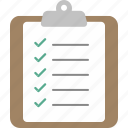 checklist, clipboard, document, paper, report, list, to do list
