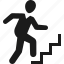 business success, businessman, running on stairs 