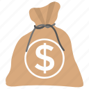 dollar bag, money bag, money sack, savings, wealth