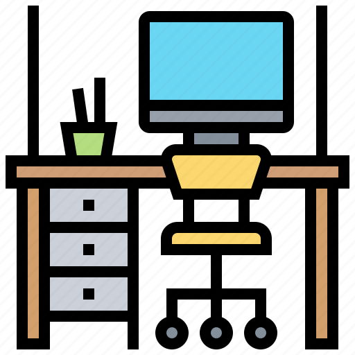 Desk, office, table, working, workspace icon - Download on Iconfinder