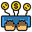 business, hand, keyboard, marketing, money 