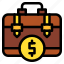 briefcase, business, portfolio, work, money 