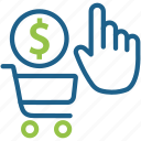 buy, dollar, online, cart, shopping