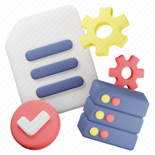 Data, processing, storage, file, management, check, information icon - Download on Iconfinder