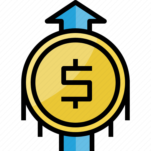 Arrow, coin, dollar, finance, growth, money, up icon - Download on Iconfinder