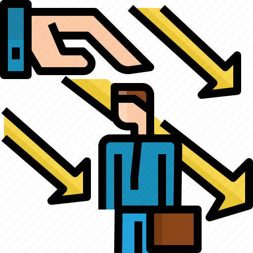 Arrow, businessman, down, hand, negative, team, unsupport icon - Download on Iconfinder