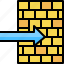 arrow, brick, direction, impasse, navigation, wall 