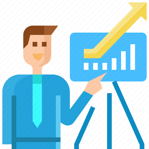 Arrow, avatar, businessman, graph, growth, meeting, report icon - Download on Iconfinder