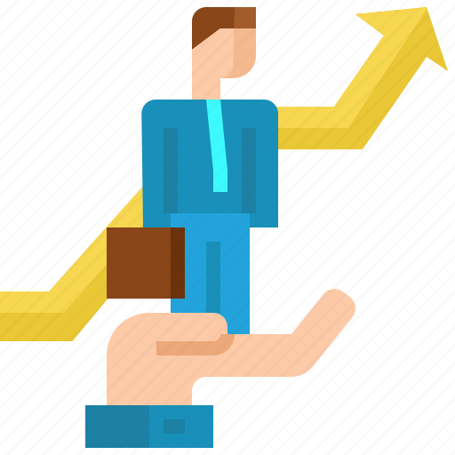 Arrow, businessman, growth, hand, success, support, team icon - Download on Iconfinder