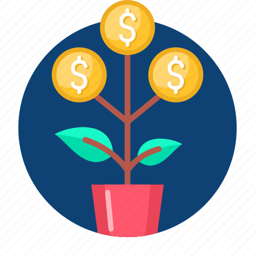 Business, dollar, leaf, money plant, pot, tree icon - Download on Iconfinder
