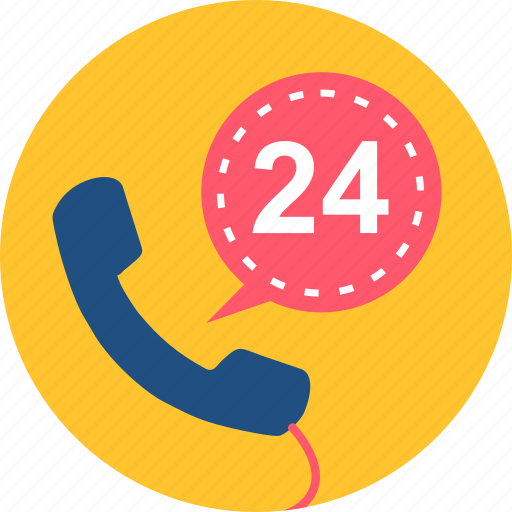 Call, duration, hours, time, twenty four, contact, support icon - Download on Iconfinder