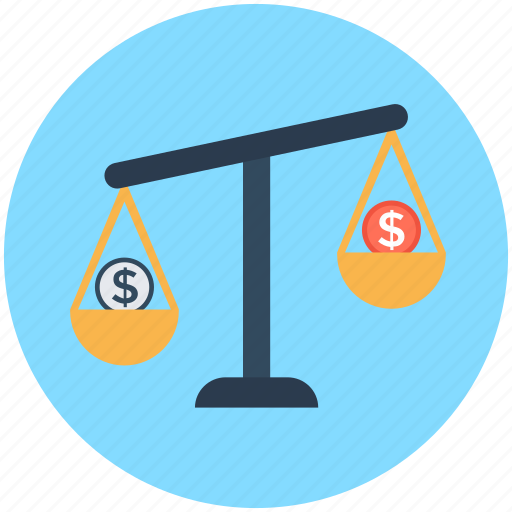 Balance scale, business, dollar, trade, transaction icon - Download on Iconfinder