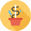 dollar, expand, flower, growth, investment, nature, plant 