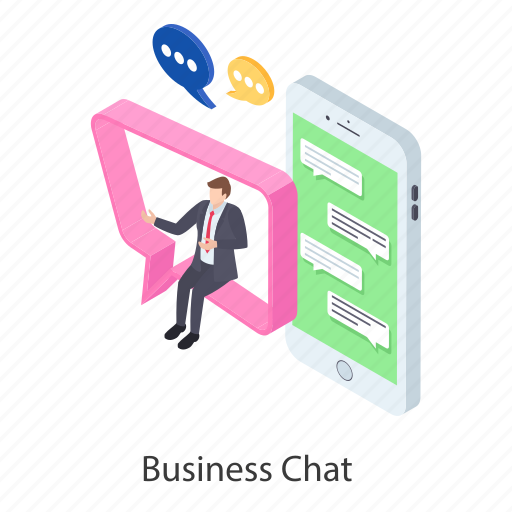 Business chat, business communication, business conversation, mobile communication, mobile conversation illustration - Download on Iconfinder