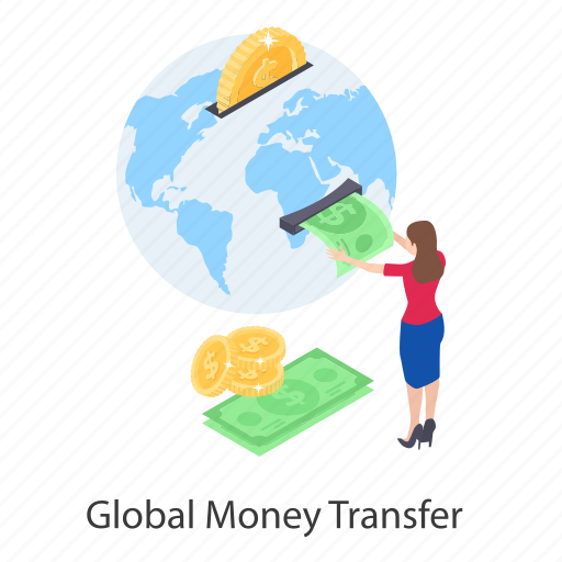 Cash transfer, currency transfer, global money, global transfer, money transfer illustration - Download on Iconfinder