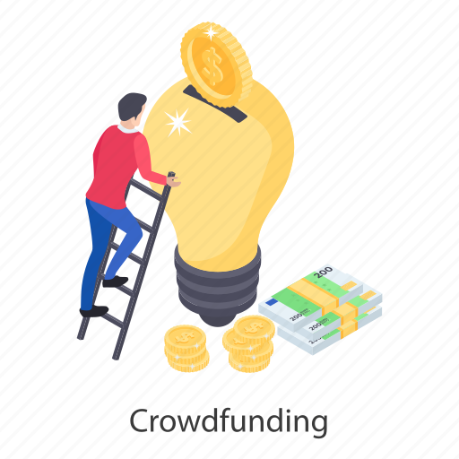 Capitalization, cash donation, crowdfunding, crowdsourcing, money donation illustration - Download on Iconfinder
