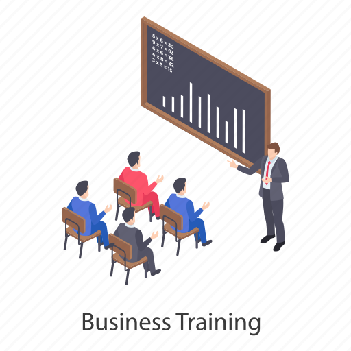 Business class, business presentation, business seminar, business training, professional training illustration - Download on Iconfinder