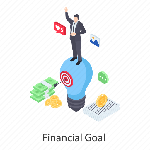 Financial aim, financial goal, financial objective, financial purpose, financial target illustration - Download on Iconfinder