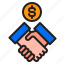 agreement, business, contract, handshake, money 
