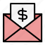 business, email, envelope, letter, mail, message, money 