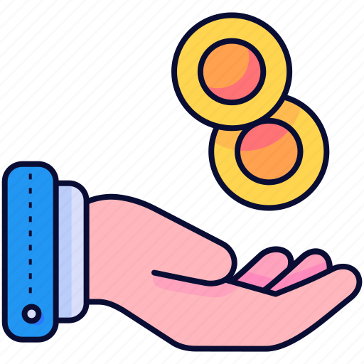 Coin, dollar, hand, income, money icon - Download on Iconfinder