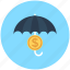 dollar, insurance, money protection, safe investment, umbrella 