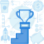 achievement, award, finance, money, reward, rocket, trophy 