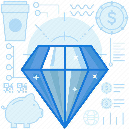 Bank, coffee, diamond, gem, jewel, piggy, value icon - Download on Iconfinder