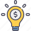 idea, bulb, creative, money, business 