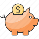 piggy, bank, dollar, money