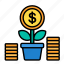 business, money, plant, growth, cash, finance, increase 