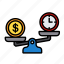 balance, clock, finance, management, money, scales, time 