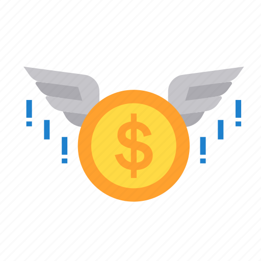 Cash, coin, flying, money, wings, finance, dollar icon - Download on Iconfinder