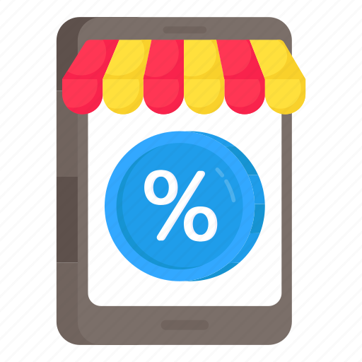 Mobile discount, mobile sale, online discount, mcommerce, discount app icon - Download on Iconfinder