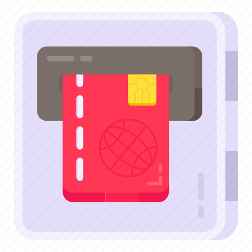 Atm withdrawal, cash withdrawal, money transaction, ecommerce, currency withdrawal icon - Download on Iconfinder