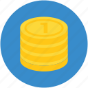 cash, coins, funding, money, stack of coins