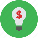bulb, dollar, ideas, lightbulb, money making, save, savings, sign, guardar