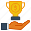 trophy, award, winner, cup, dollar 