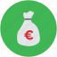 euro, finance, investment, money, pouch, sack, saving, sign 