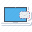 inbox, website, email, laptop, mail, notification, send
