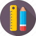 draft tool, lead pencil, pencil, ruler, scale