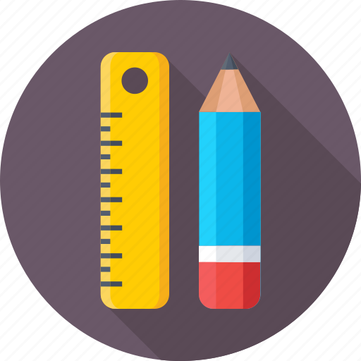 Draft tool, lead pencil, pencil, ruler, scale icon - Download on Iconfinder