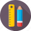 draft tool, lead pencil, pencil, ruler, scale 